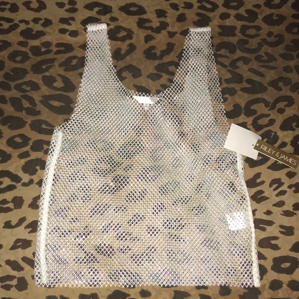 Riley & James Shimmer Mesh Tank Top